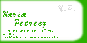 maria petrecz business card